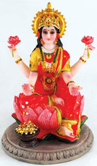 Laxmi on Lotus Statue 5"